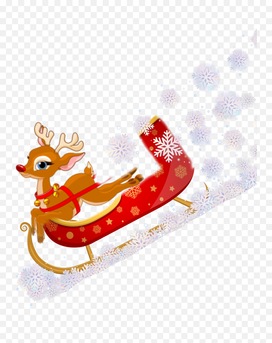 Freetoedit Reindeer Sleigh Santa Snow Snowflake - Santa Fictional Character Emoji,Santas Sleigh Clipart