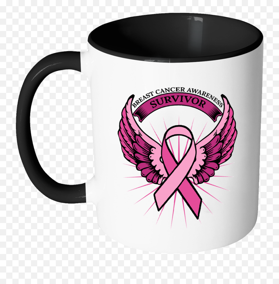 Breast Cancer Awareness Survivor Pink Ribbon Merchandise - Fathers Day Mug Png Emoji,Breast Cancer Clipart