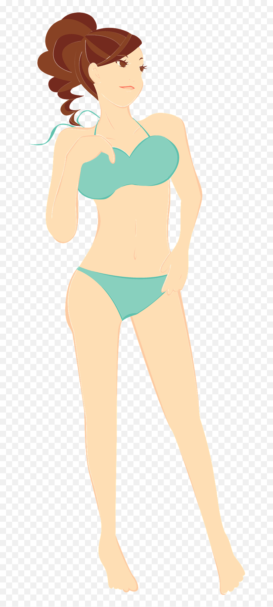 Woman Wearing Swimwear Clipart - For Women Emoji,Swimsuit Clipart