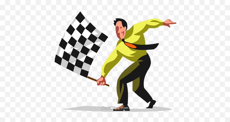 Businessman Waving Checkered Flag - Car Emoji,Checkered Flags Clipart