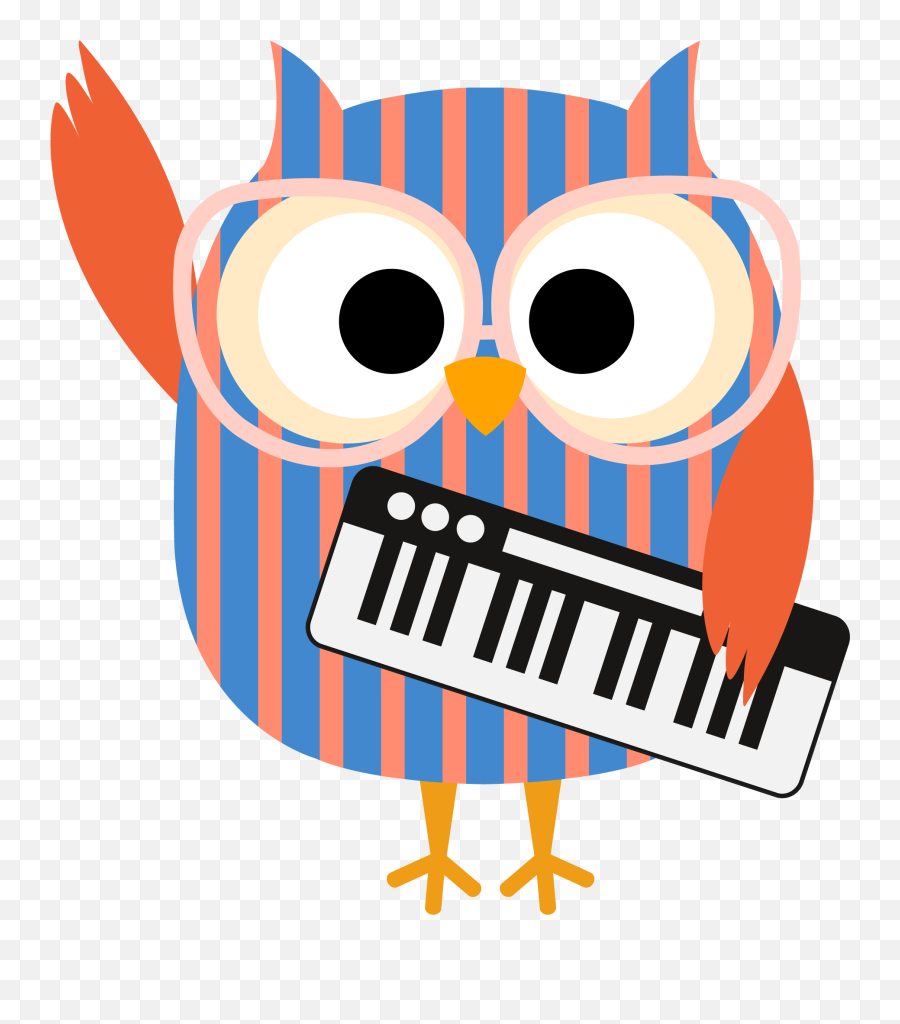 Owl Clip Art Music - Toy Instrument Emoji,Owls Clipart Black And White