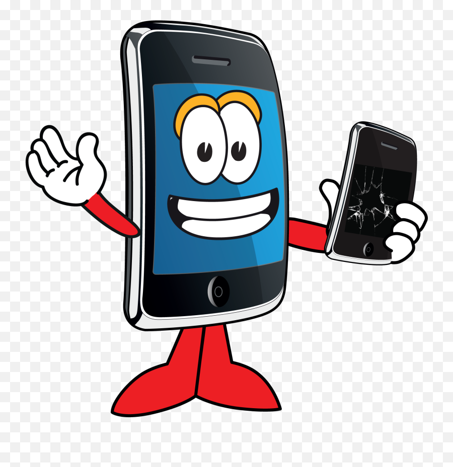 Cartoon Mobile Phone Png Transparent - One Hour Device Repair Emoji,Cell Phone Png