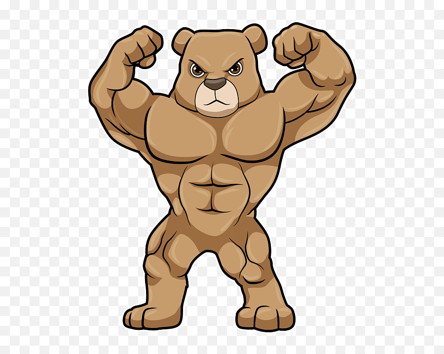 Bear As Bodybuilder With Big Muscles Iphone 12 Case For Sale Emoji,Bodybuilders Clipart