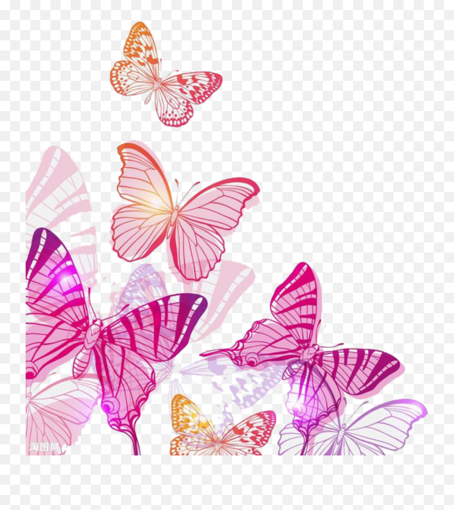 Ftestickers - Clipart Pink Butterfly Png Emoji,Butterfly Png