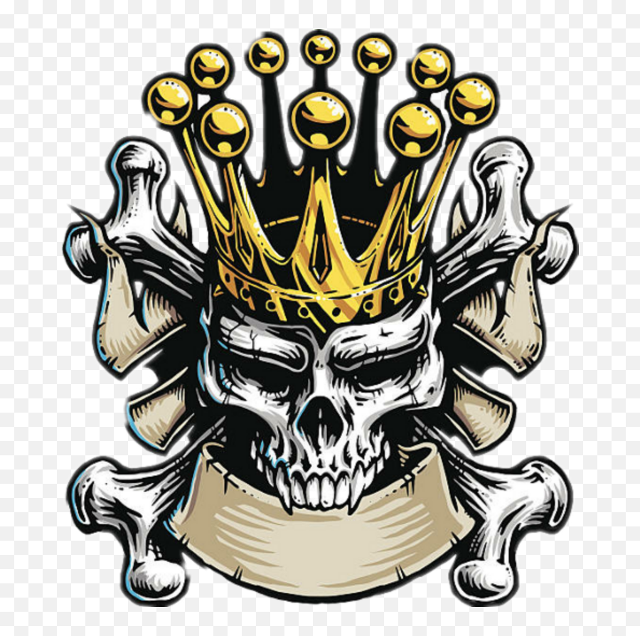 Download Mq Gold Crown Skull Skulls Bone - Skull King Emoji,Gold Crown Png