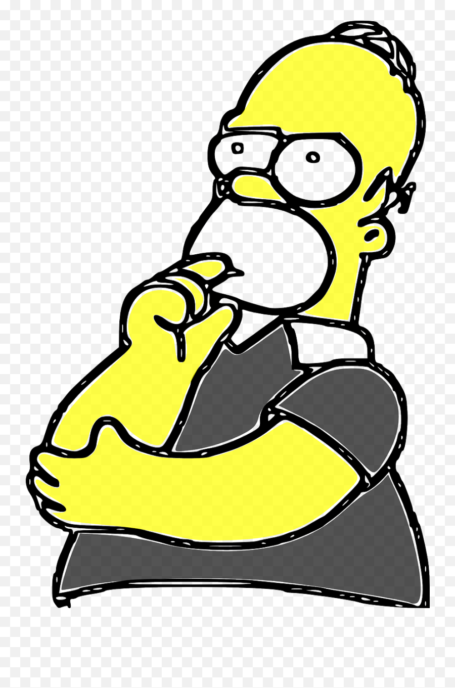 Download Homer Simpsons Cartoon Comic - Character Thinking Emoji,Thinking Transparent
