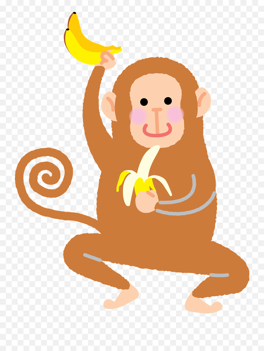 Monkey Eating A Banana Clipart Free Download Transparent Emoji,Clipart Monkey