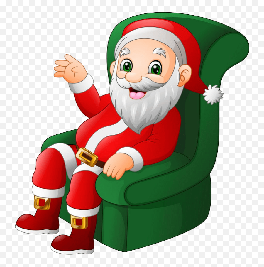 Santa Claus On Sofa Clipart Transparent - Clipart World Santa Claus Sitting Drawing Emoji,Santa Claus Clipart