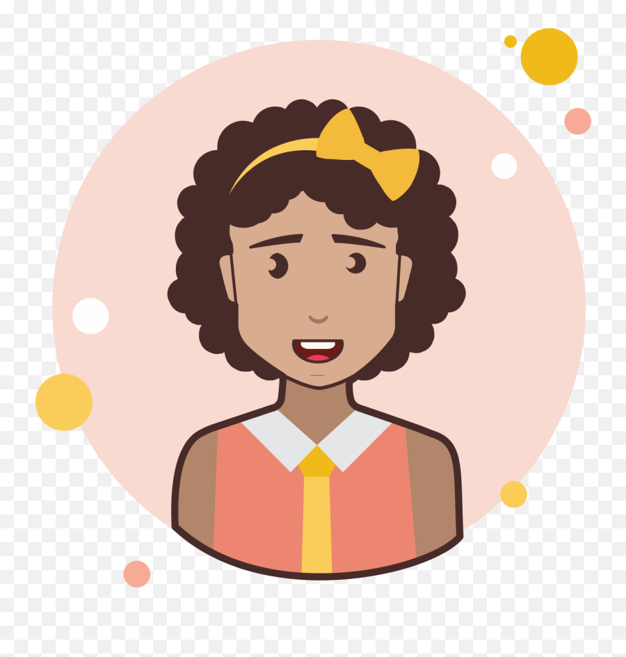 Brown Curly Hair Business Lady With Bow Icon - Illustration Emoji,Curly Hair Clipart