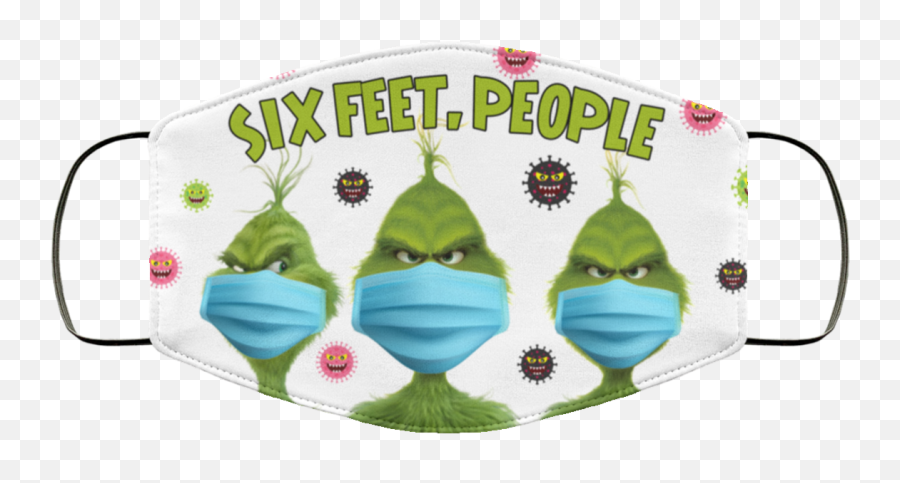 Grinch Six Feet People Face Mask Emoji,Face Mask Png