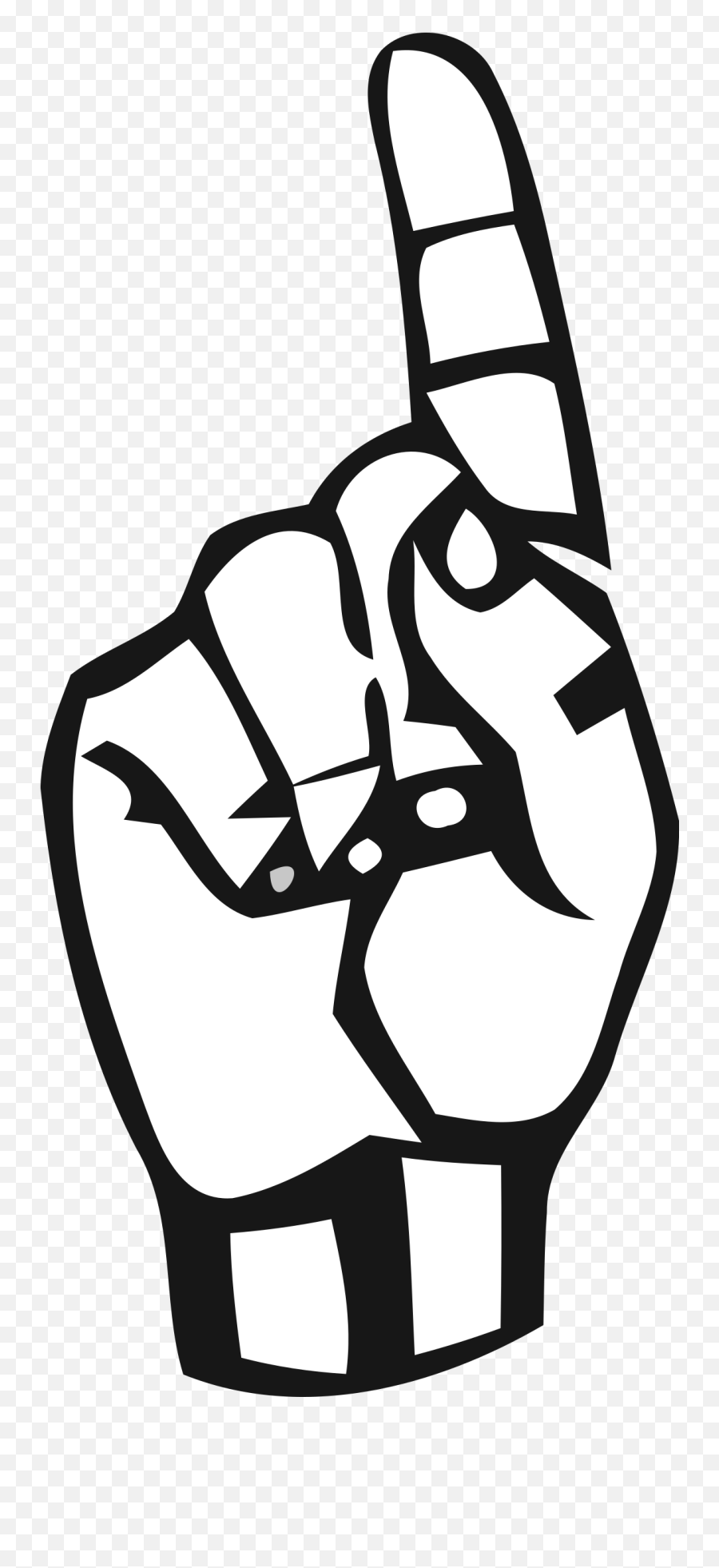 Number 1 In Sign Language Clipart - 1 Sign Language Emoji,Language Clipart