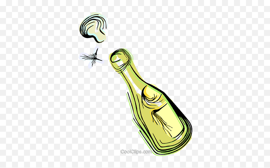 Champagne Bottle Royalty Free Vector Clip Art Illustration - Glass Bottle Emoji,Champagne Clipart