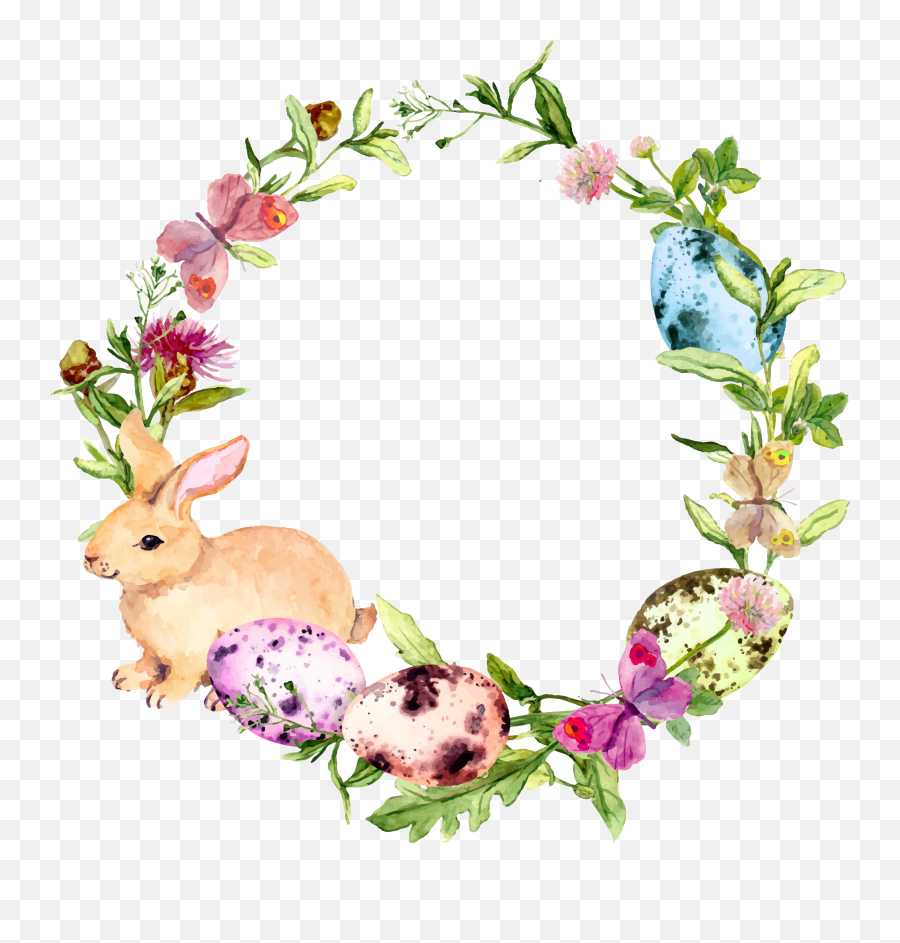 Easter Border Png Images Transparent Background Png Play - Easter Watercolor Wreath Emoji,Easter Border Clipart