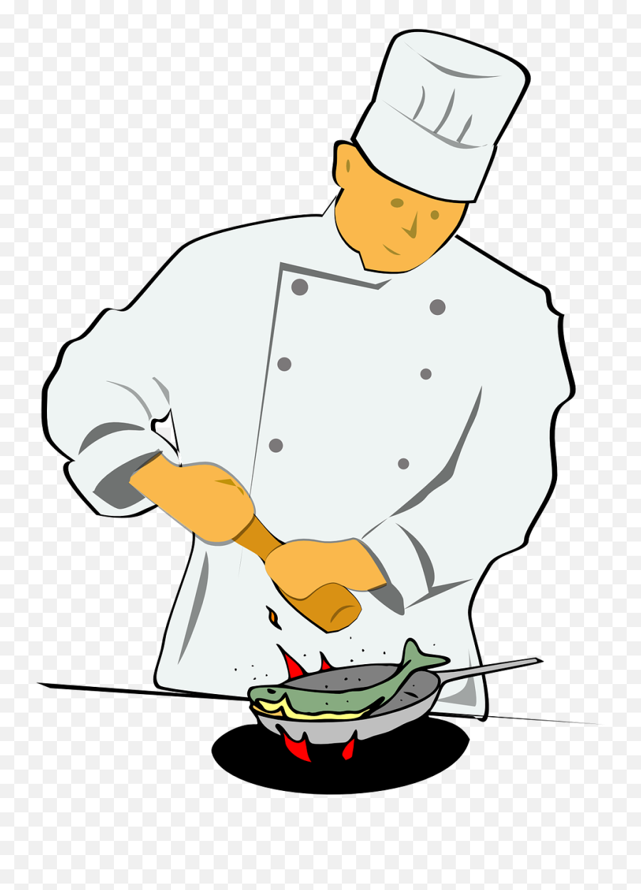 Chef Frying Fish Frying Pan Png Picpng - Chef Cooking Clipart Emoji,Frying Pan Png