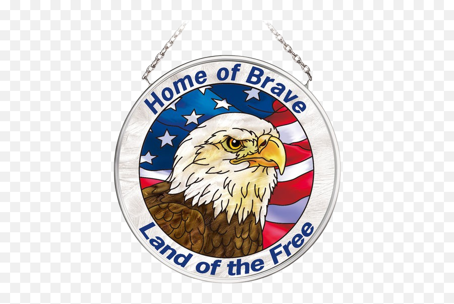 Patriotic Eagle Suncatcher - Small Circle Emoji,American Flag Eagle Png