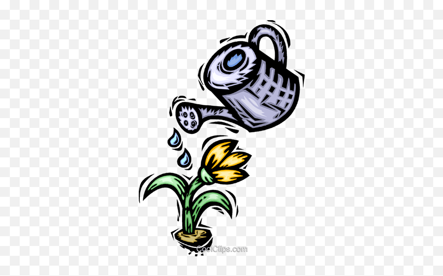 Watering A Flower Royalty Free Vector Clip Art Illustration Emoji,Flower Garden Clipart