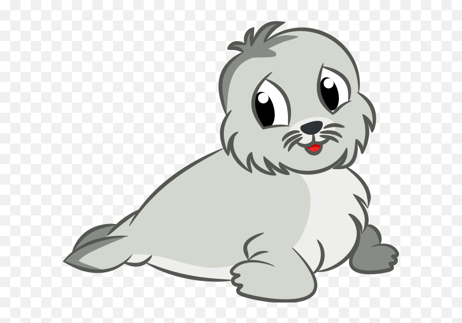 Free Seal Clipart Black And White - Animal Baby Cartoon Emoji,Seal Clipart