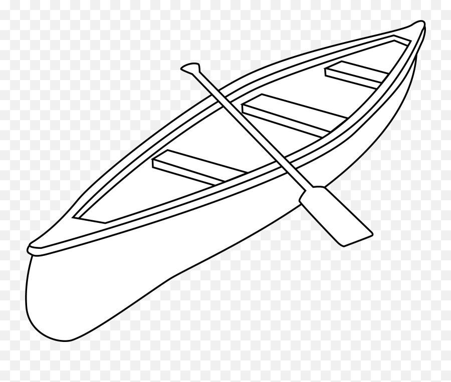 Free Canoe Clip Art Black And White - Canoe Coloring Page Emoji,Canoe Clipart