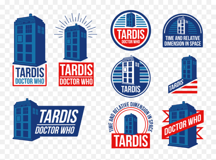 Police Box Tardis Vector Labels 125310 - Vector Dr Who Logo Emoji,Dime Clipart