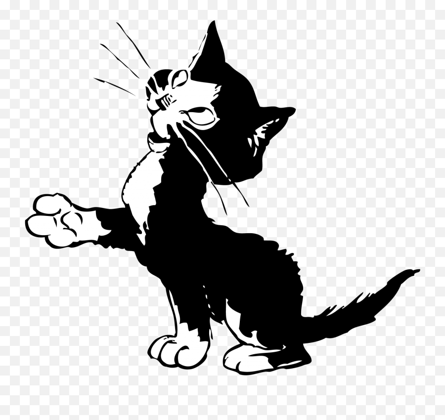 Cat Cartoon Drawing Clipart Free Stock - Katze Clipart Schwarz Weiß Emoji,Drawing Clipart