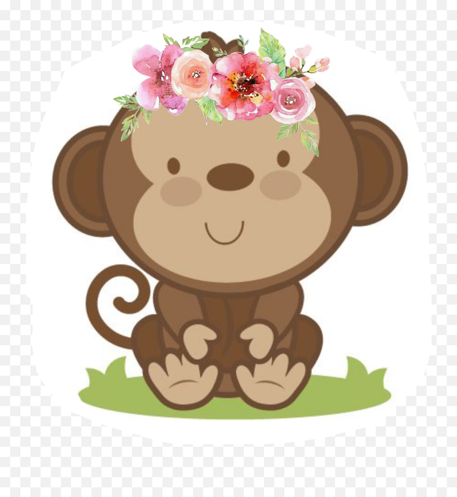 Monkey Girl Png - Baby Monkey Face Clipart Transparent Baby Shower Monkey Clipart Emoji,Clipart Monkey