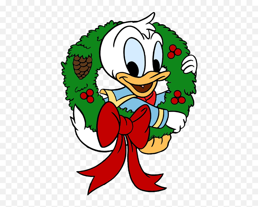 Disney Christmas Wreath Clipart - Novocomtop Transparent Disney Christmas Png Emoji,Christmas Wreath Clipart