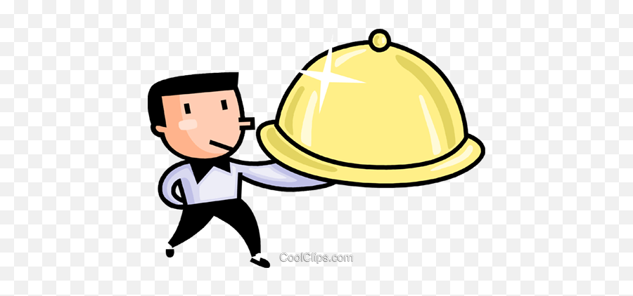 Download Waiter Serving Food Royalty - Food Serving Clip Art Emoji,Waiter Clipart