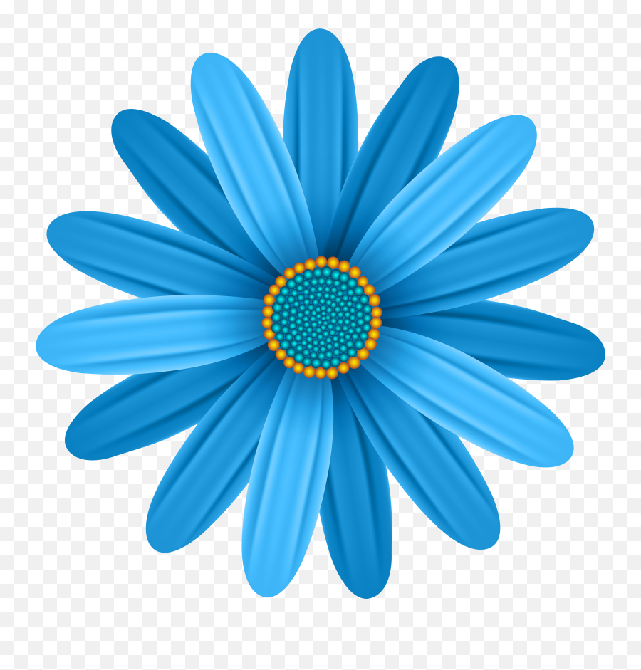 Blue Flower Transparent Png Clip Art - Transparent Background Blue Flower Clipart Emoji,Daisy Transparent Background