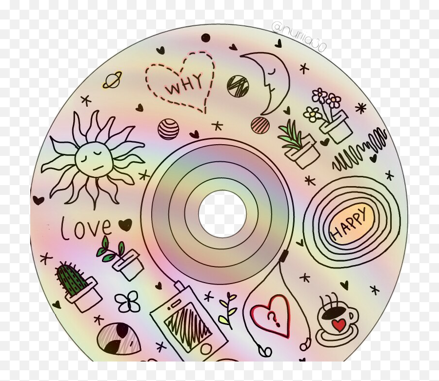 Cd Sticker - Aesthetic Cd Drawings Transparent Cartoon Aesthetic Cd Drawings Easy Emoji,Compact Disk Clipart