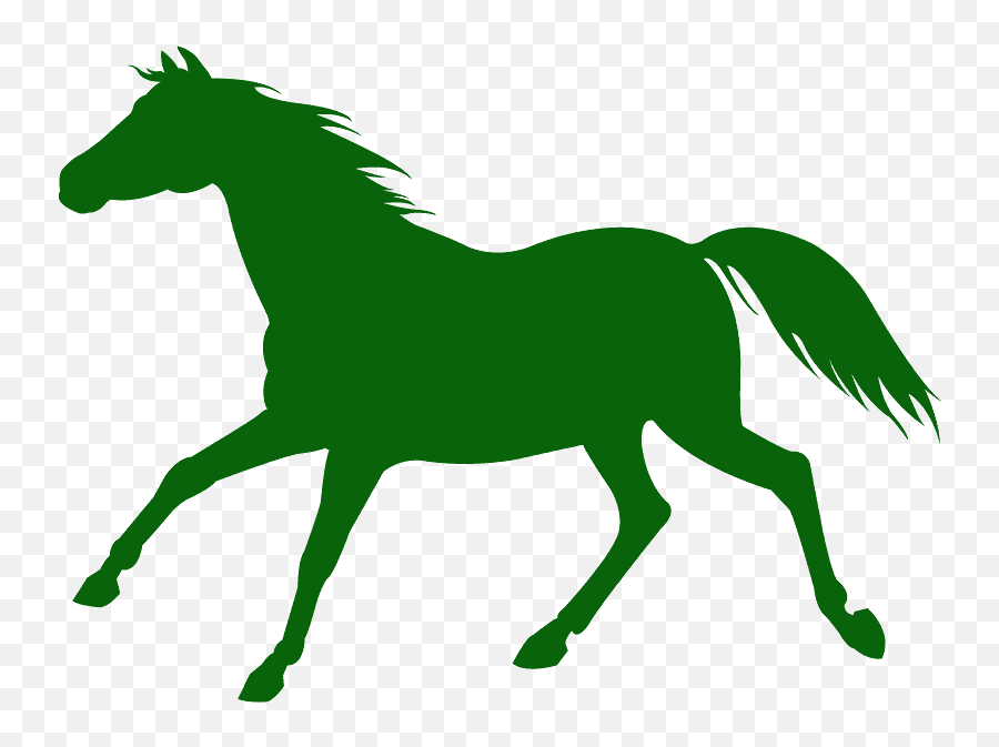 Green Horse Jumping Silhouette Clipart - Full Size Clipart Emoji,Horse Jumping Clipart