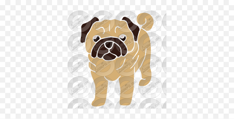 Pug Stencil For Classroom Therapy Use - Great Pug Clipart Emoji,English Bulldog Clipart