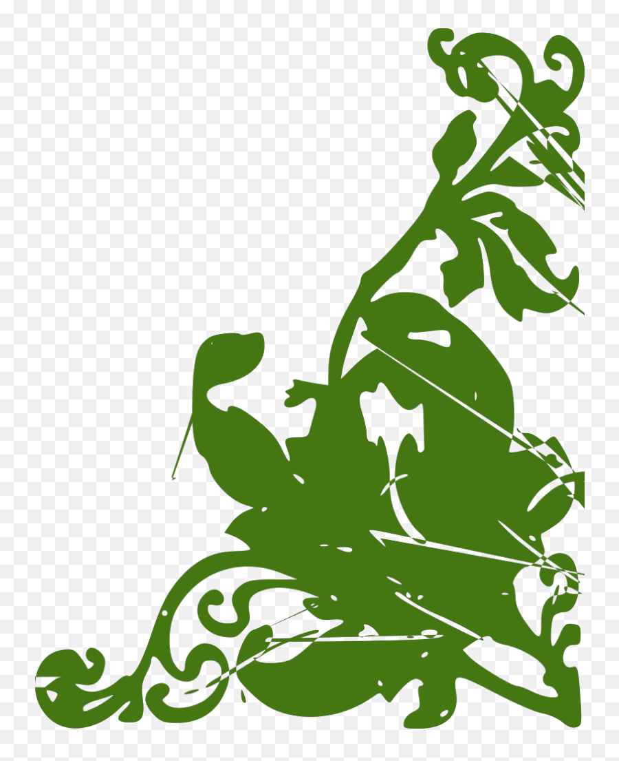 Decorative Flower Corner Green Png Svg Clip Art For Web Emoji,Flower Corner Clipart