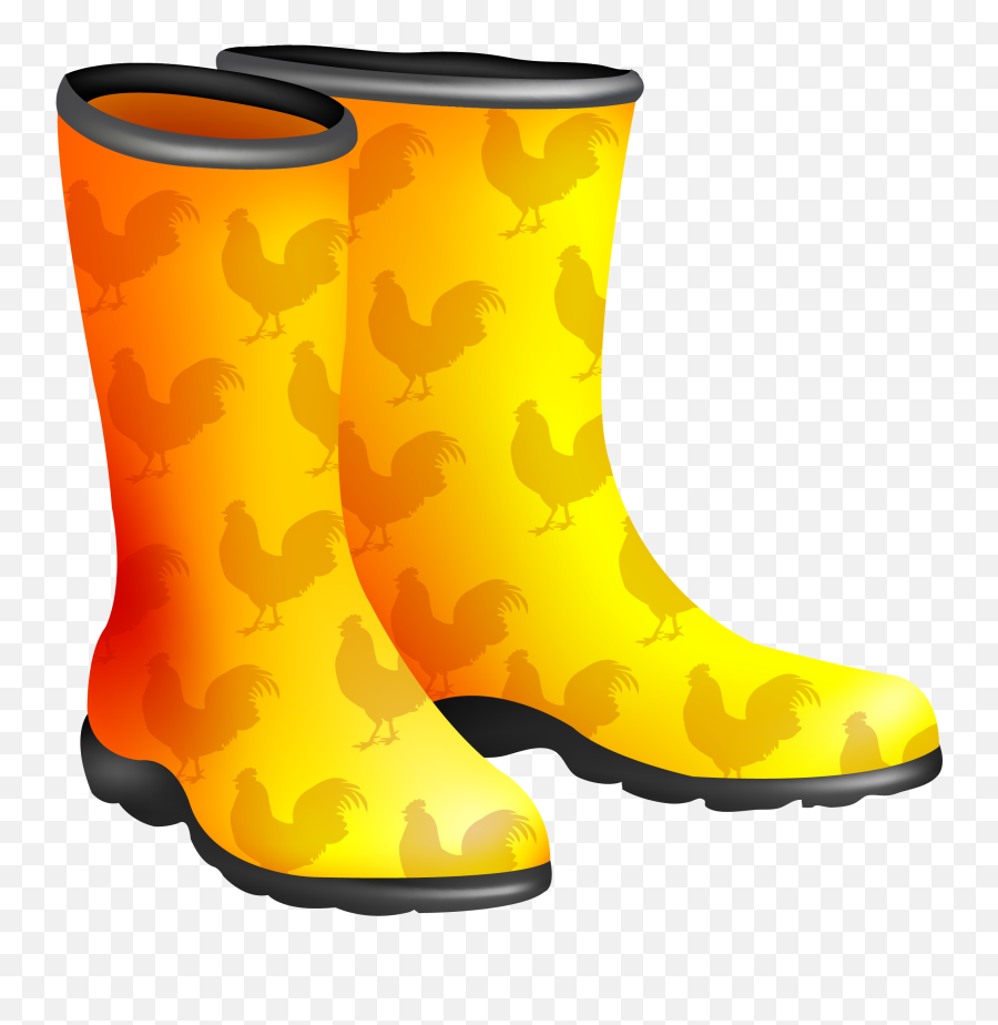 Chicken Wellington Boot Rooster - Rain Boots Vector Png Emoji,Rain Boots Clipart Black And White
