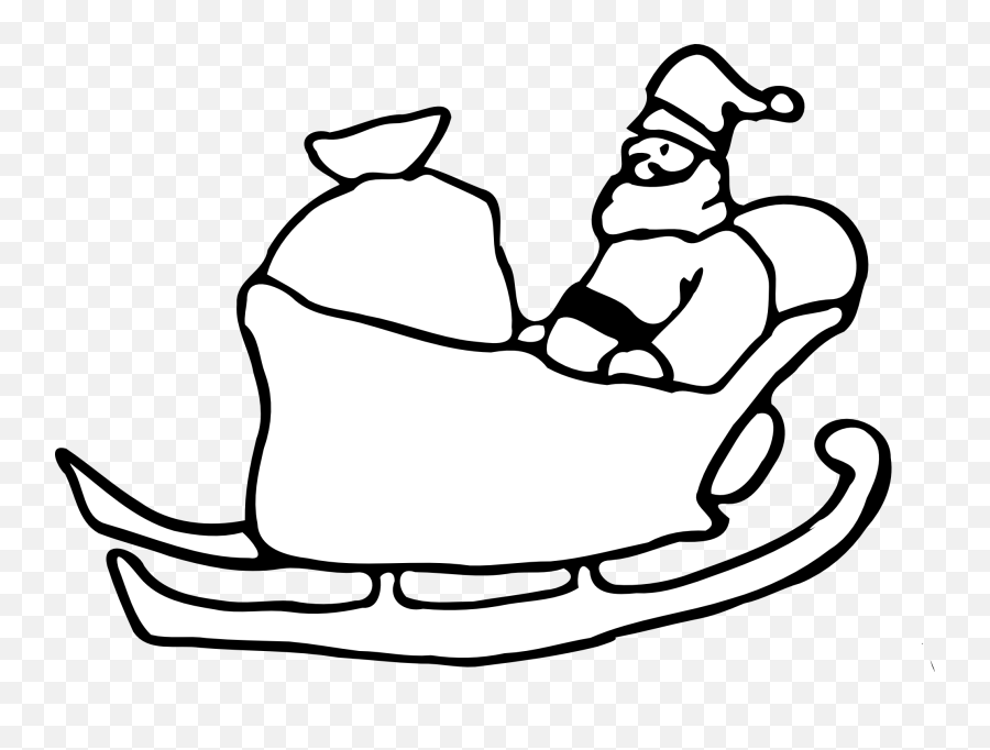 Sleigh Clipart - Santa In A Sleigh Outlines Emoji,Santa Sleigh Clipart