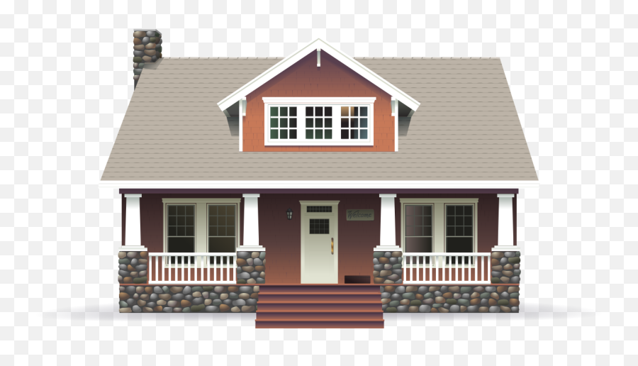 Brown Bungalow House With Beige Roof - House Png Emoji,House Png