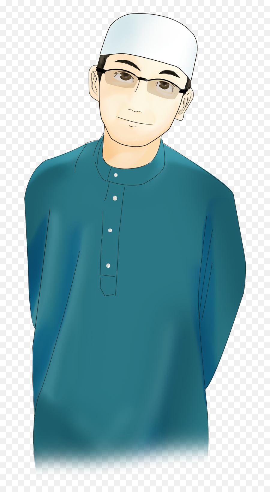 Hijab Muslim Cartoon Man Islam Free Clipart Hq - Muslim Man Mandarin Collar Emoji,Person Thinking Clipart