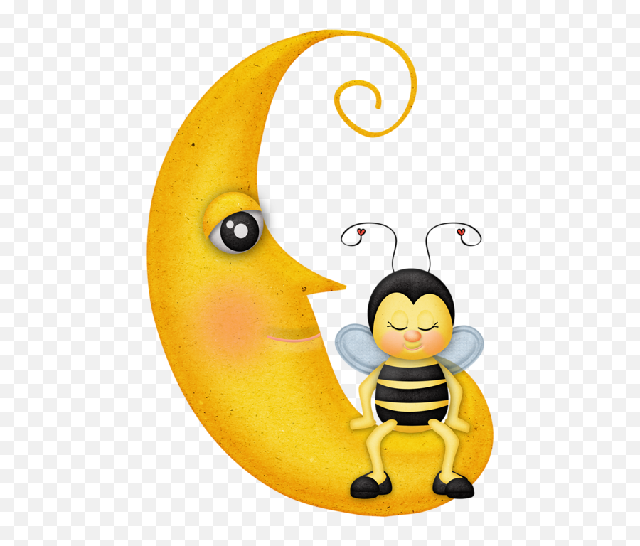Moon U203fu2040 Bumble Bee Clipart Bumble Bees - Moon With Honey Clipart Emoji,Bumble Bee Clipart