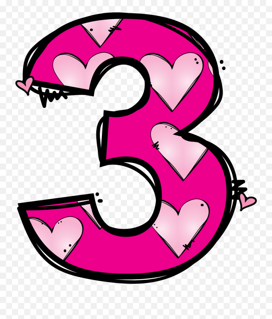 Numeros Matematik Pinterest Number Clip Art - Cute Number 3 Transparent Cute Number 3 Emoji,Pinterest Png