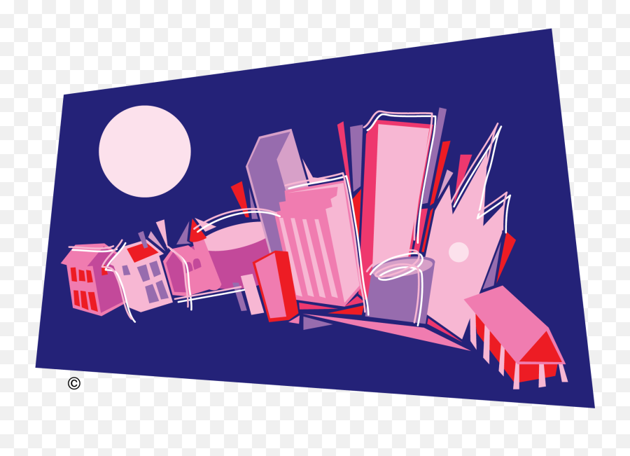 Pink Skyline Clip Art - Language Emoji,Skyline Clipart