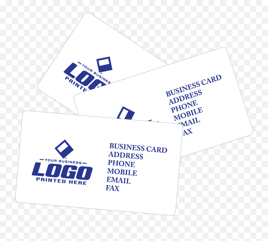 White Plastic Business Cards 500 - 1000 Horizontal Emoji,Business Cards Png