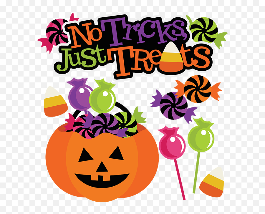 No Tricks Just Treats Clipart - Halloween Kids Treats Clipart Emoji,Snack Clipart
