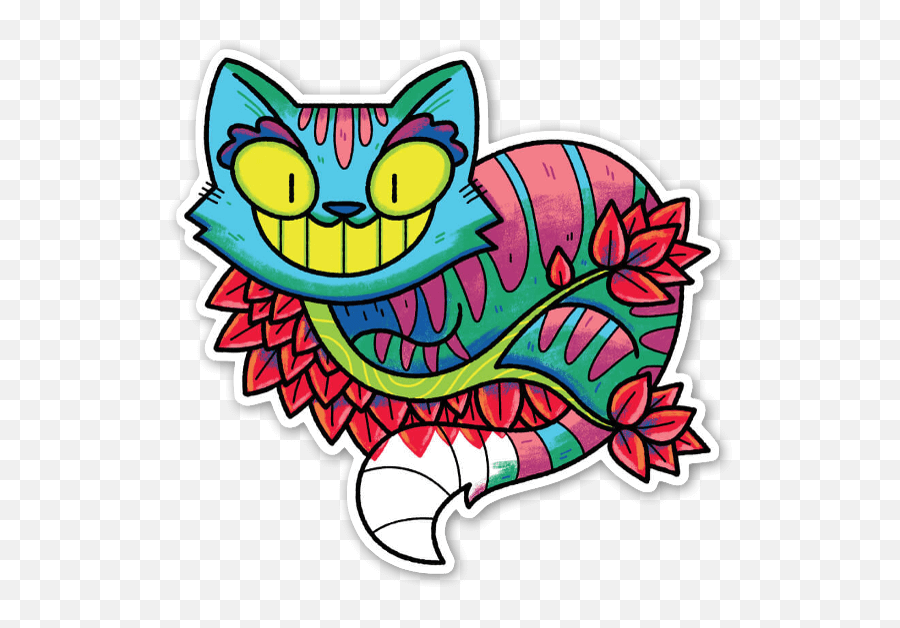 Die Cut Cheshire Cat - Stickers De Gato Alicia Emoji,Cheshire Cat Png