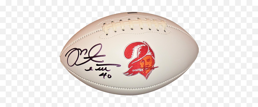 Mike Alstott Autographed Tampa Bay Buccaneers Logo Football - Football Autographed Paraphernalia Emoji,Buccaneers Logo