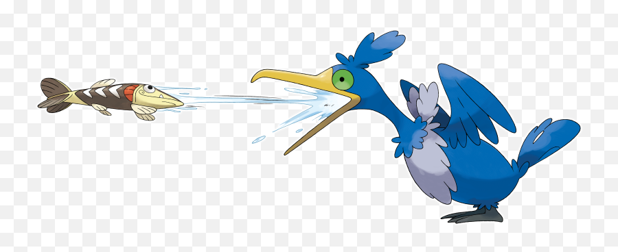 Cramorant Shoots Fish From Mouth Png Render Pokemon Sword - Cramorant Pokemon Fish Emoji,Mouth Png