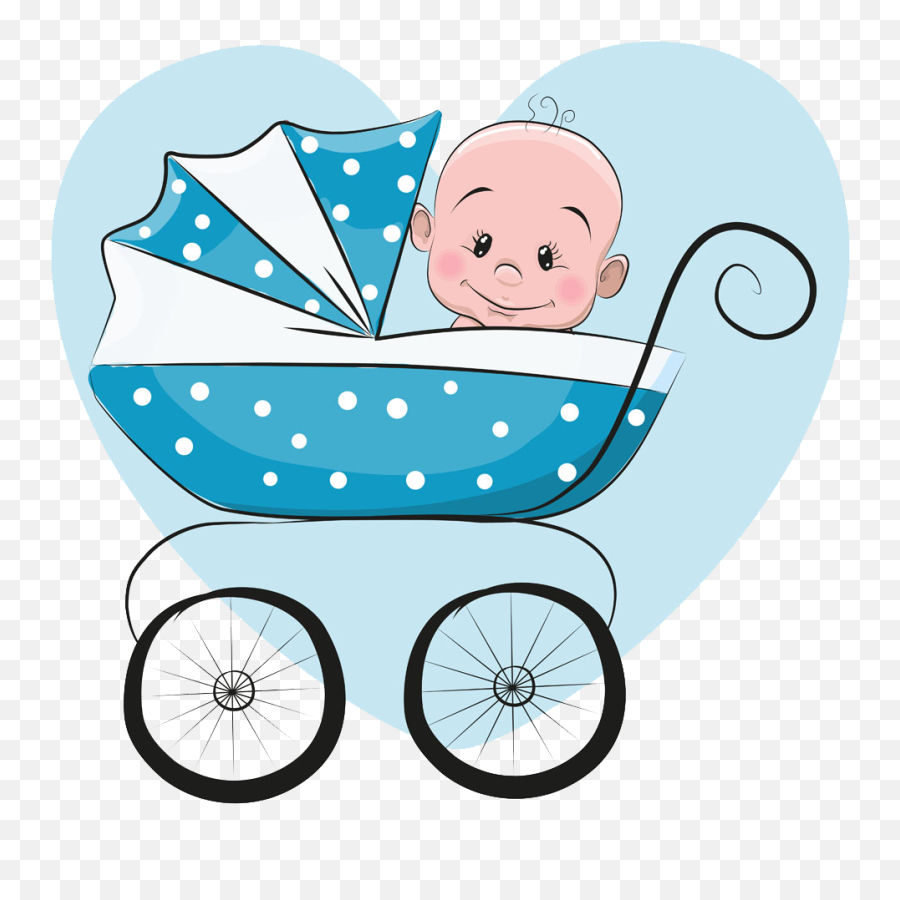 Cartoon Infant Illustration - Baby Boy Cartoon Clipart Cartoon Baby In Pram Emoji,Baby Boy Clipart