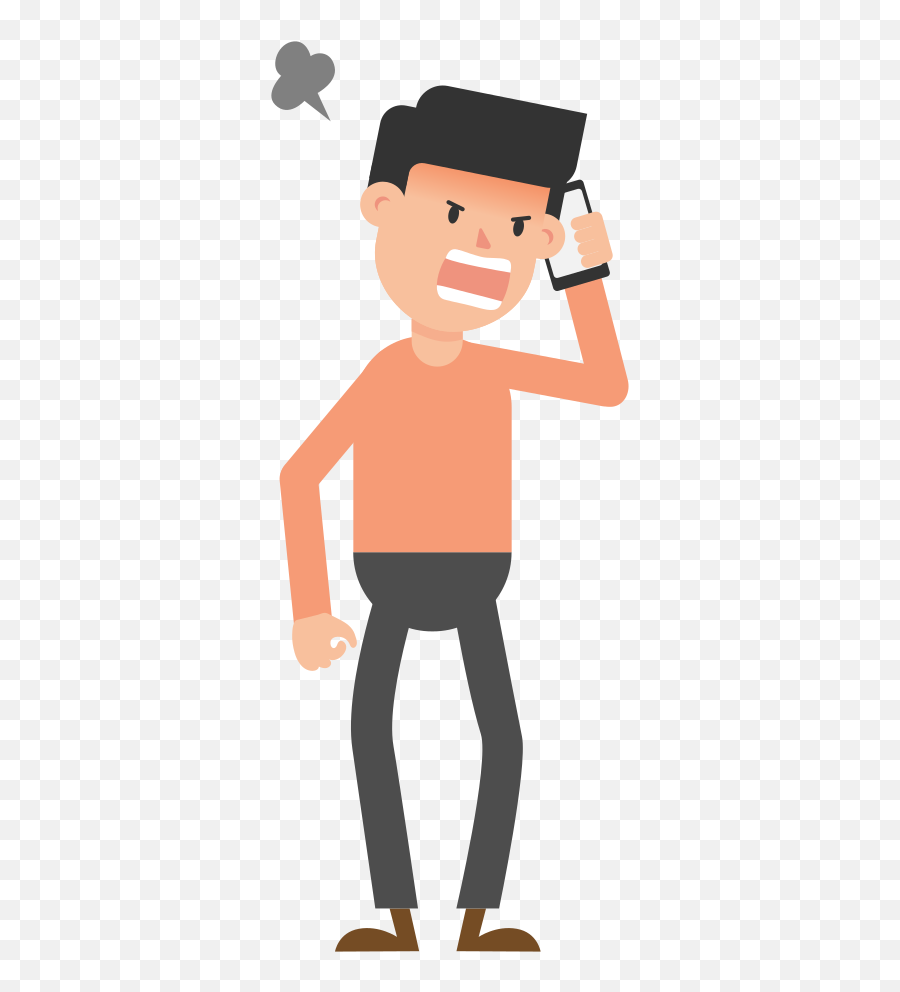 Fileman Talking Angry On The Phone Cartoon Vector - Cartoon Angry Man Cartoon Png Emoji,Talking Clipart