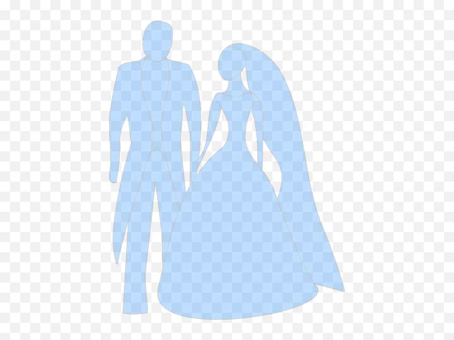 Clip Art Vector Of Bride And Groom A - Bride And Groom Navy Blue Silhouette Emoji,Bride Clipart
