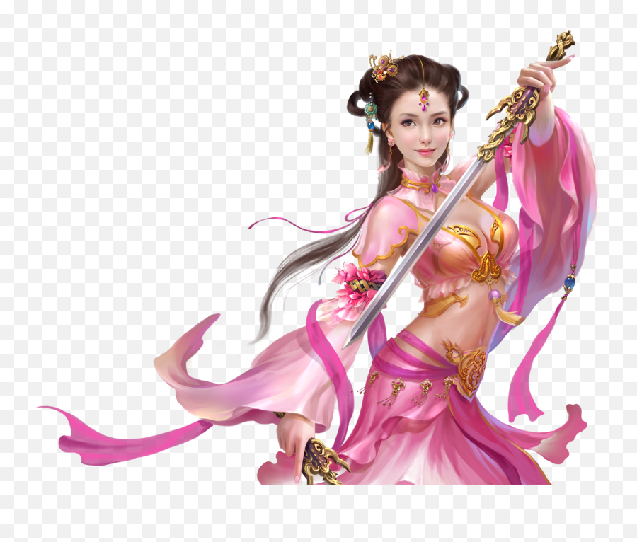 Fantasy Girl Clipart Hq Png Image - Beautiful Girl With Sword Emoji,Fantasy Clipart