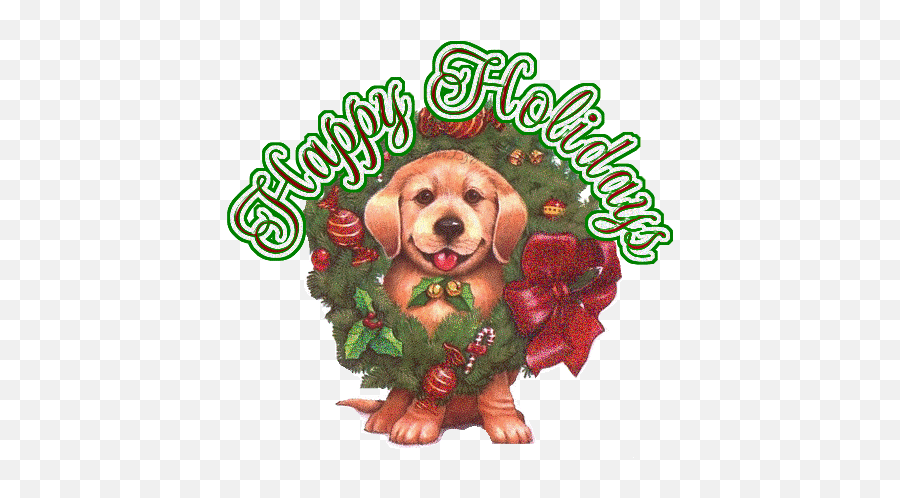 Christmas Animal Clipart Free Christmas Animals Graphics - Cute Animated Happy Holidays Gif Emoji,Christmas Dog Clipart