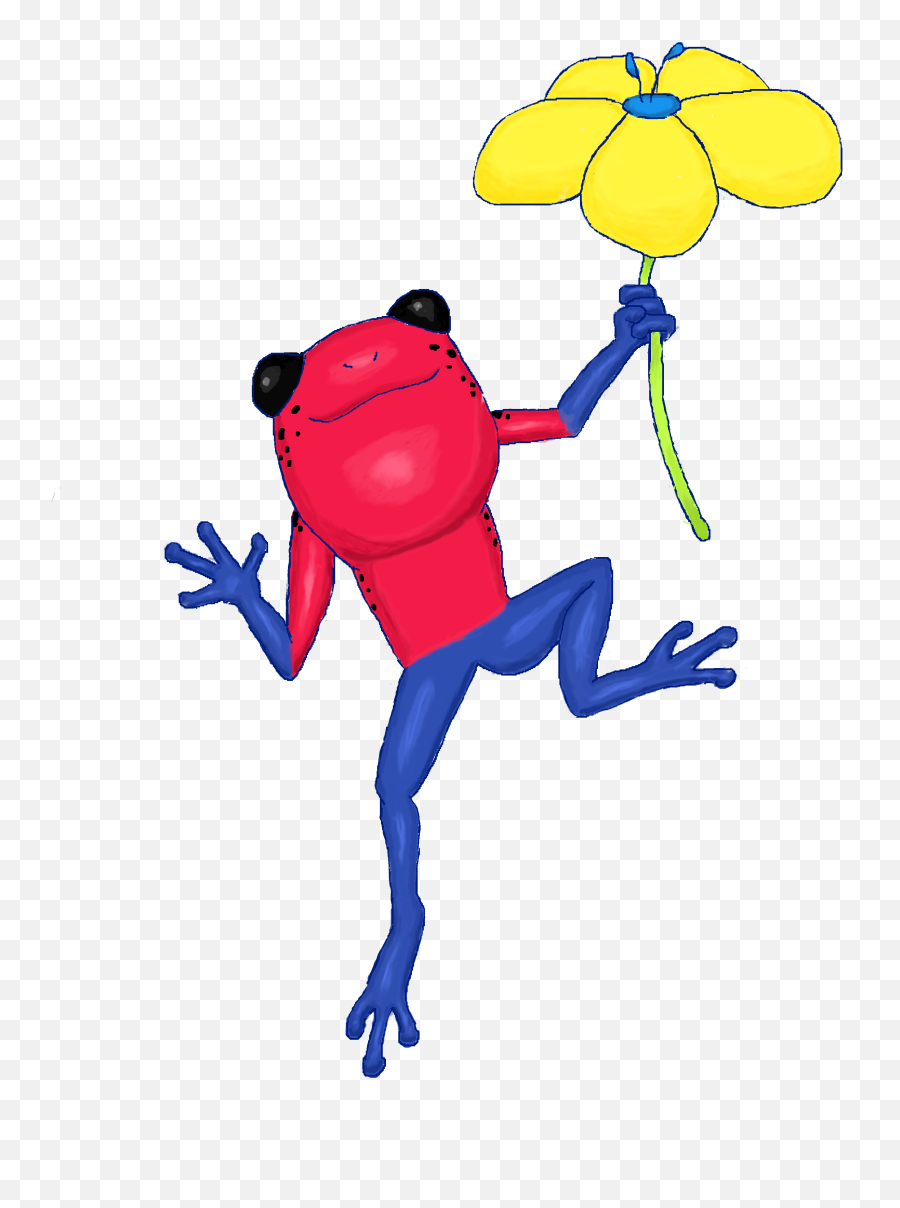 Strawberry Poison Dart Frog And Flower Clipart - Full Size True Frog Emoji,Darts Clipart